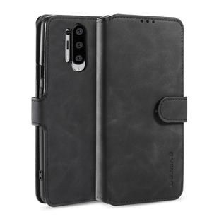 For OnePlus 8 Pro DG.MING Retro Oil Side Horizontal Flip Case with Holder & Card Slots & Wallet(Black)