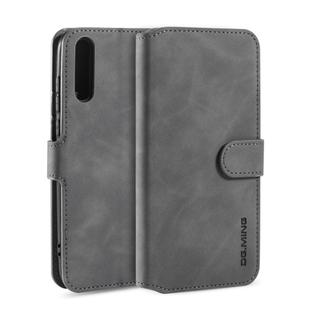 For Huawei Y8p DG.MING Retro Oil Side Horizontal Flip Case with Holder & Card Slots & Wallet(Gray)