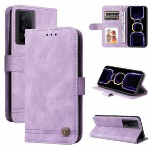For Xiaomi Redmi K60 / K60 Pro Skin Feel Life Tree Metal Button Leather Phone Case(Purple)