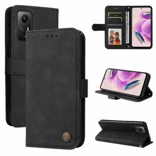 For Xiaomi Redmi Note 12S 4G Skin Feel Life Tree Metal Button Leather Phone Case(Black)