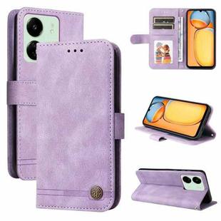 For Xiaomi Redmi 13C 4G Skin Feel Life Tree Metal Button Leather Phone Case(Purple)