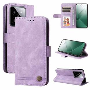 For Xiaomi 14 Skin Feel Life Tree Metal Button Leather Phone Case(Purple)