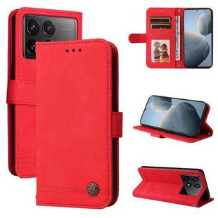 For Xiaomi Redmi K70 / K70 Pro Skin Feel Life Tree Metal Button Leather Phone Case(Red)