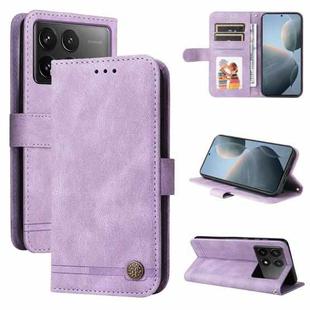 For Xiaomi Redmi K70 / K70 Pro Skin Feel Life Tree Metal Button Leather Phone Case(Purple)