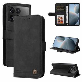 For Xiaomi Redmi K70E Skin Feel Life Tree Metal Button Leather Phone Case(Black)