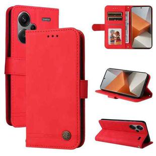 For Xiaomi Redmi Note13 Pro+ 5G Global Skin Feel Life Tree Metal Button Leather Phone Case(Red)