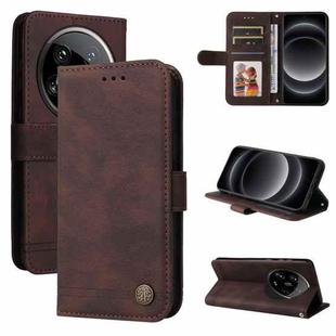 For Xiaomi 14 Ultra Skin Feel Life Tree Metal Button Leather Phone Case(Brown)
