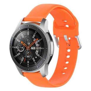 22mm Universal Silver Buckle Silicone Watch Band, Size:L(Orange)