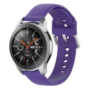 22mm Universal Silver Buckle Silicone Watch Band, Size:S(Purple)