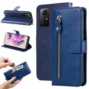 For Xiaomi Redmi Note 12S 4G Calf Texture Zipper Leather Phone Case(Blue)