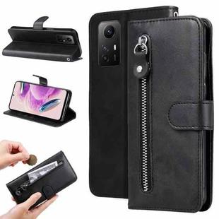 For Xiaomi Redmi Note 12S 4G Calf Texture Zipper Leather Phone Case(Black)