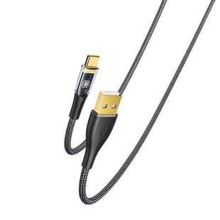 YESIDO CA104 3A USB to Type-C Transparent Charging Data Cable, Length:1.2m(Black)