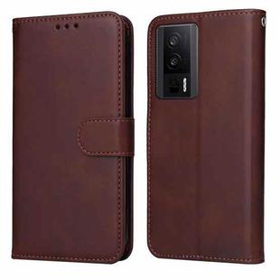 For Xiaomi Redmi K60 / K60 Pro Classic Calf Texture Flip Leather Phone Case(Brown)