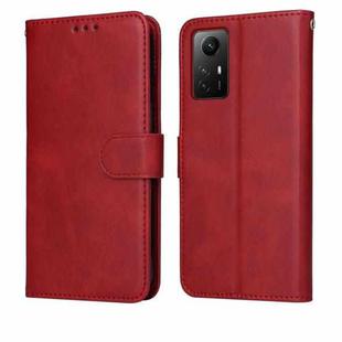 For Xiaomi Redmi Note 12S 4G Classic Calf Texture Flip Leather Phone Case(Red)