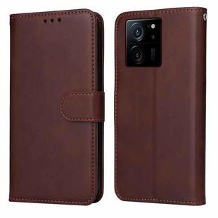 For Xiaomi 13T / Redmi K60 Ultra Classic Calf Texture Flip Leather Phone Case(Brown)