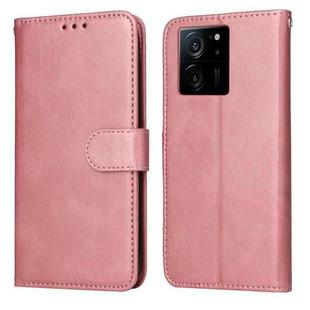 For Xiaomi 13T / Redmi K60 Ultra Classic Calf Texture Flip Leather Phone Case(Rose Gold)