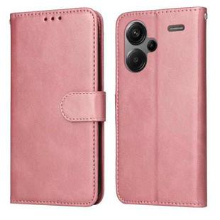 For Xiaomi Redmi Note13 Pro+ 5G Global Classic Calf Texture Flip Leather Phone Case(Rose Gold)