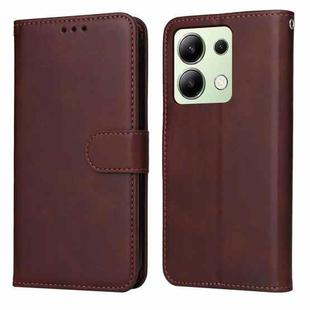 For Xiaomi Redmi Note13 4G Classic Calf Texture Flip Leather Phone Case(Brown)