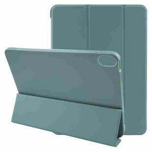 For iPad 10.9 2022 / Air 5 / Air 4 GEBEI 3-folding Holder Shockproof Flip Leather Tablet Case(Dark Green)