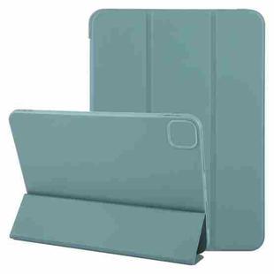 For iPad Air 11 2024 GEBEI 3-folding Holder Shockproof Flip Leather Tablet Case(Dark Green)