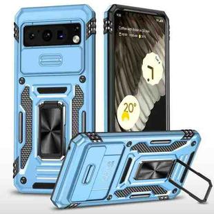 For Google Pixel 8 Pro Armor PC + TPU Camera Shield Phone Case(Light Blue)