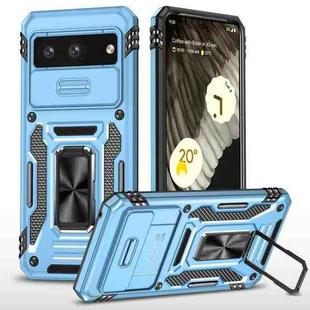 For Google Pixel 8 Armor PC + TPU Camera Shield Phone Case(Light Blue)
