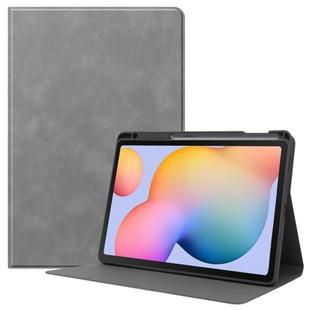 For Samsung Galaxy Tab S6 Lite P610 / P615 Cowhide Texture TPU Tablet Horizontal Flip Leather Case with Holder & Sleep / Wake-Up Function & Pen Slot(Grey)