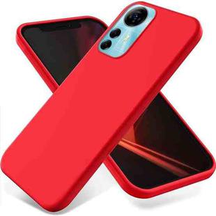 For ZTE Blade V41 Smart Pure Color Liquid Silicone Shockproof Phone Case(Red)