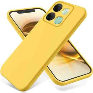 For Infinix Smart 7 HD Pure Color Liquid Silicone Shockproof Phone Case(Yellow)