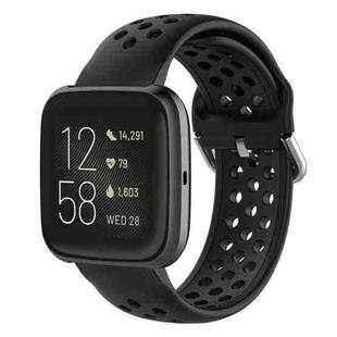 23mm For Fitbit Blaze / Fitbit Versa 2 Universal Sport Silicone Watch Band(Black)