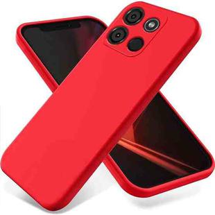 For Itel  A60 Pure Color Liquid Silicone Shockproof Phone Case(Red)