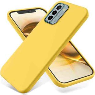 For Nokia G22 Pure Color Liquid Silicone Shockproof Phone Case(Yellow)