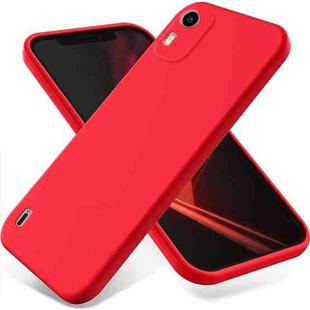 For Nokia C12 / C12 Pro / C12 Plus Pure Color Liquid Silicone Shockproof Phone Case(Red)