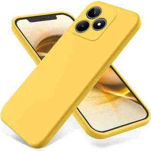 For Realme C53 Global / Narzo N53 Pure Color Liquid Silicone Shockproof Phone Case(Yellow)