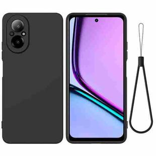 For Realme C67 4G Pure Color Liquid Silicone Shockproof Phone Case(Black)