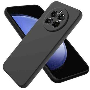 For Realme 12+ Pure Color Liquid Silicone Shockproof Phone Case(Black)