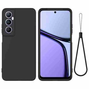 For Realme C65 4G Pure Color Liquid Silicone Shockproof Phone Case(Black)