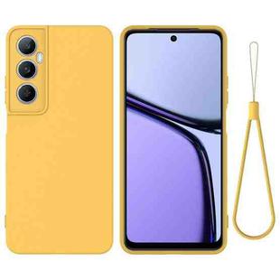 For Realme C65 4G Pure Color Liquid Silicone Shockproof Phone Case(Yellow)