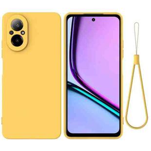 For Realme 12 Lite Pure Color Liquid Silicone Shockproof Phone Case(Yellow)