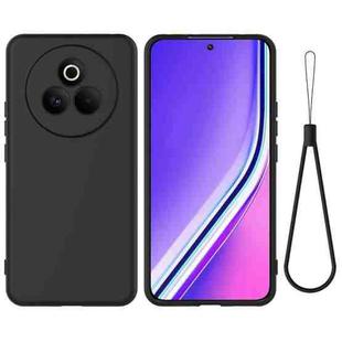 For Realme P3 Pro Pure Color Liquid Silicone Shockproof Phone Case(Black)