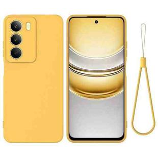 For Realm V70 / V70s 5G Pure Color Liquid Silicone Shockproof Phone Case(Yellow)