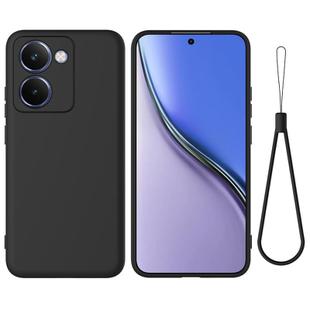 For Realme P3 Ultra 5G Pure Color Liquid Silicone Shockproof Phone Case(Black)