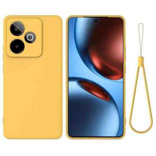For Realme GT 7 / GT 7T 5G Solid Color Liquid Silicone Dropproof Full Coverage Phone Case(Yellow)