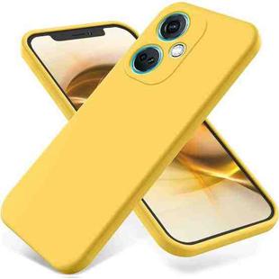 For OPPO K11x 5G Pure Color Liquid Silicone Shockproof Phone Case(Yellow)