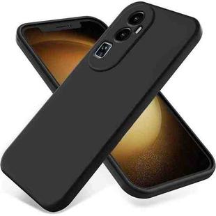 For OPPO Reno10 Pro+ Pure Color Liquid Silicone Shockproof Phone Case(Black)