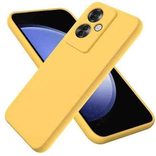 For OPPO Reno11 F / F25 Pro Pure Color Liquid Silicone Shockproof Phone Case(Yellow)