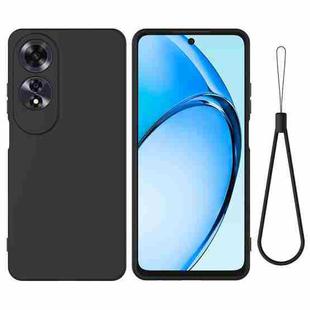 For OPPO A60 4G Pure Color Liquid Silicone Shockproof Phone Case(Black)