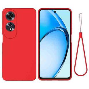 For OPPO A60 4G Pure Color Liquid Silicone Shockproof Phone Case(Red)