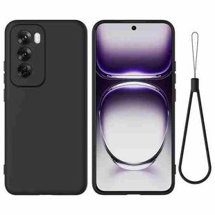 For OPPO Reno12 5G Global Pure Color Liquid Silicone Shockproof Phone Case(Black)