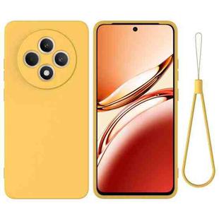 For OPPO Reno12 F 5G Pure Color Liquid Silicone Shockproof Phone Case(Yellow)